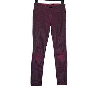 Big Star 1974 Alex Skinny Jeans Burgundy Red Rock & Roll Stretch Mid Rise EUC 28